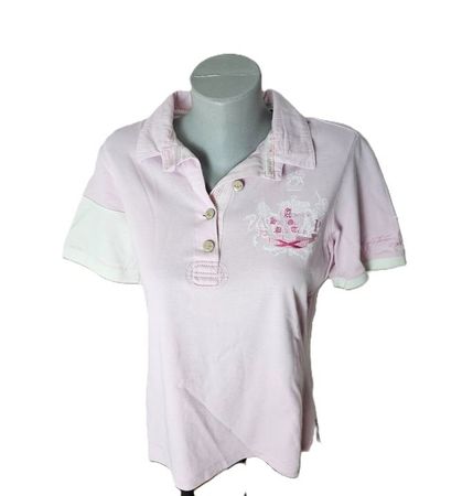 L’ Argentina Polo Shirt rosa-weiss Gr. XL