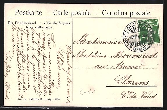 Cartoline postali: Bern, Bundeshaus, die Schweiz als Friede – Usato da Berlin venduto da bartko-reher 1