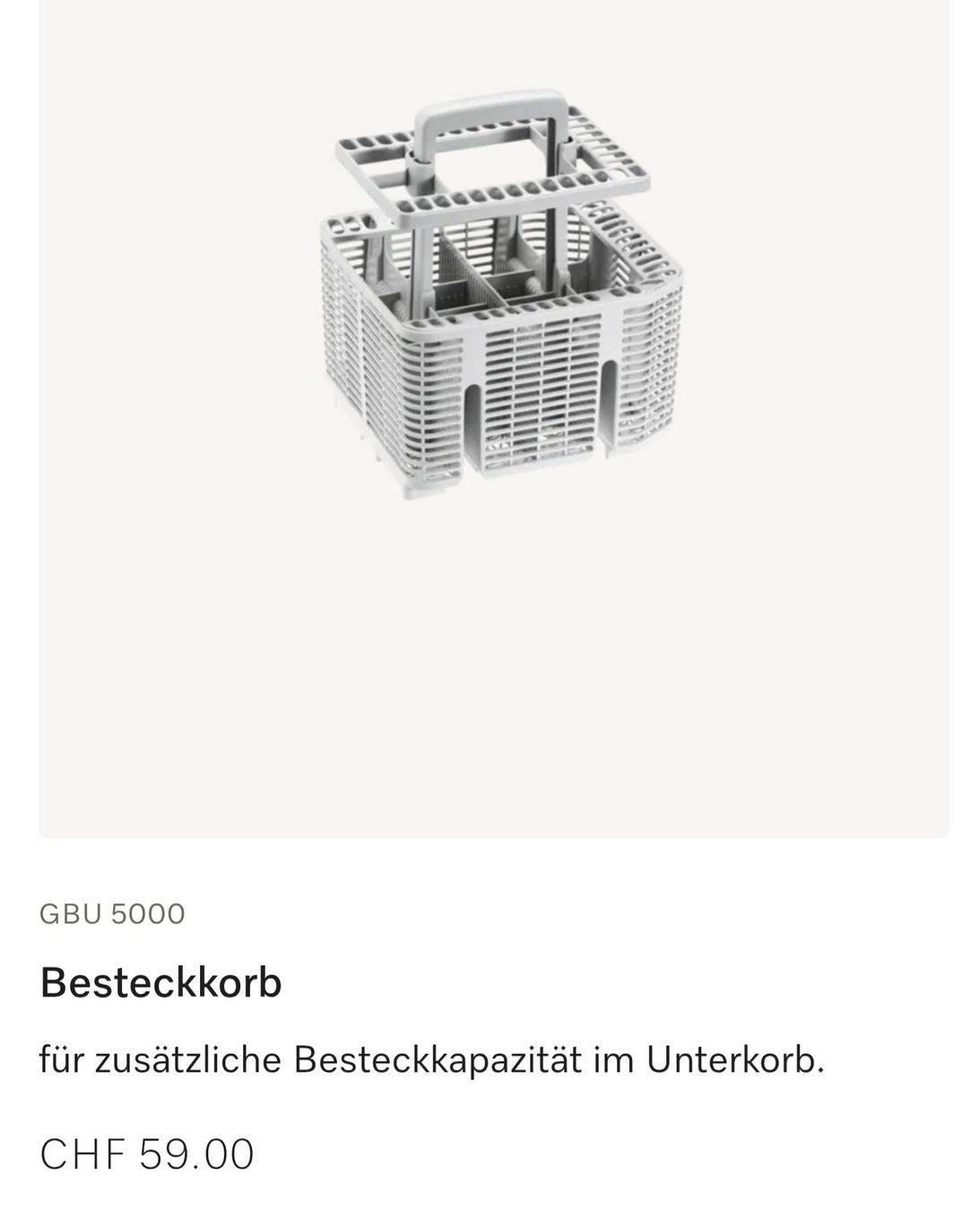 Sonstiges für Haushalt & Wohnen: GBU 5000 Besteckkorb Miele – Gebraucht aus Regensdorf von AquiLa1000