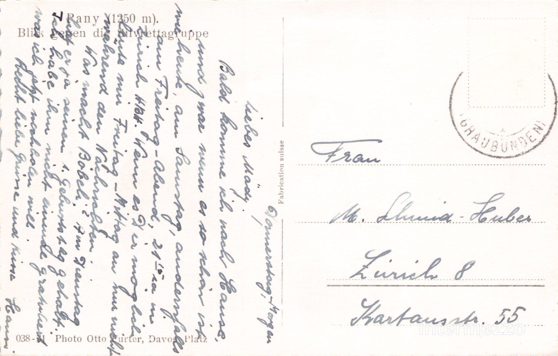 Cartoline postali: Pany GR // Dorf Schnee Prättigau – Usato da Basel venduto da intermezzo12 1