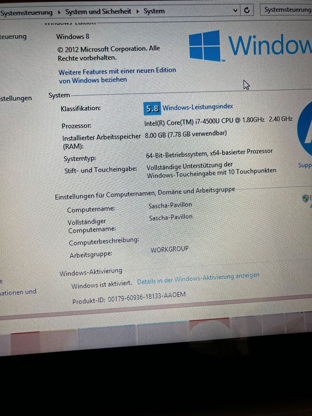 Hewlett Packard Notebook: HP Pavilion TS 15 – Intel Core i7, 8GB RAM, Touchscreen – Usato da St. Gallen venduto da sascha_faerber 8