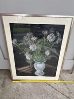Blumenstillleben Zeichnung, gerahmt