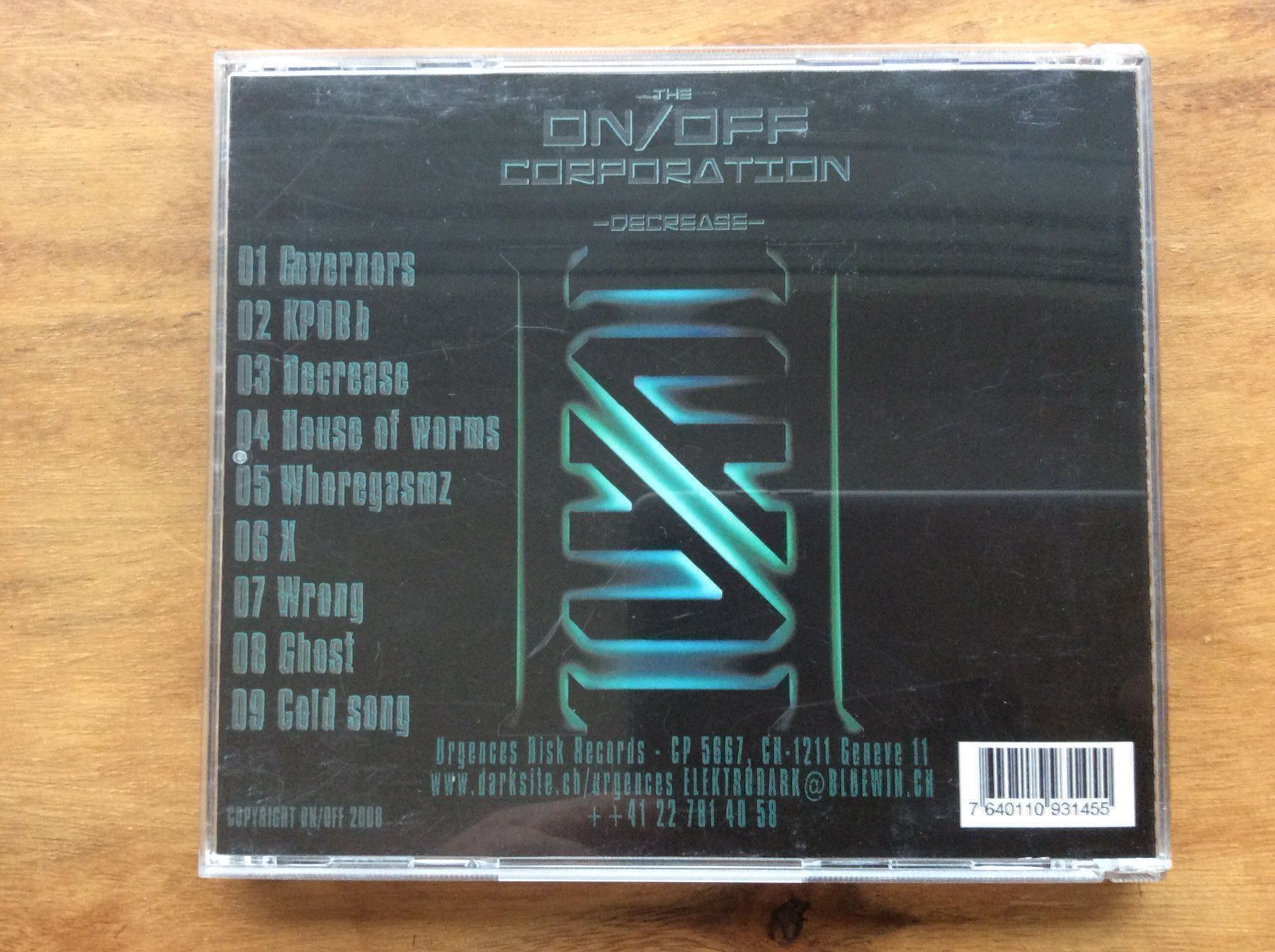 CD: CD ON/OFF Corporation – Decrease – Usato da Horgen venduto da flyingpenguin2000 2