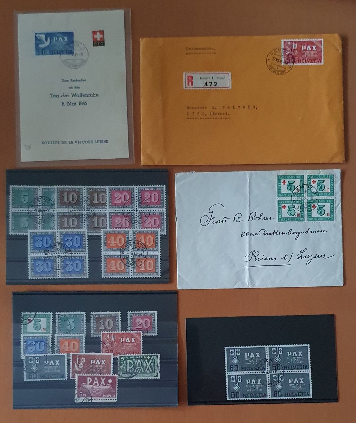 Tutti i francobolli: 1945 Lot Paxmarken Gestempelt – Usato da Kreuzlingen venduto da Rschweiz1