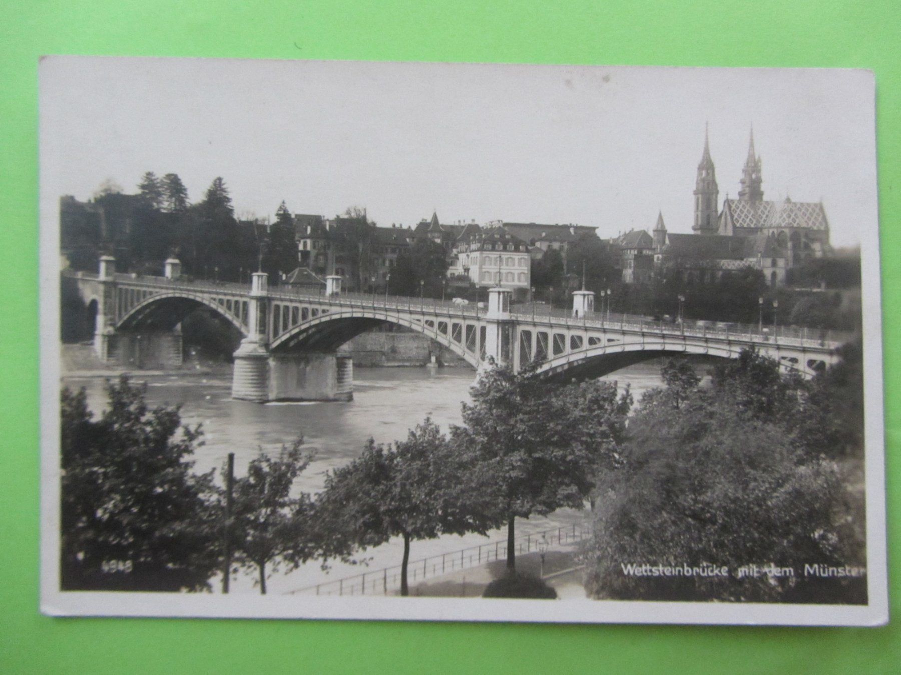 Cartoline postali: Ansichtskarte, Basel, Wettsteinbrücke mit dem Münster, – Usato da Malters venduto da Hausi88