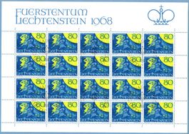 Kleinbogen  Liechtensteiner Sagen II   1968    gest. Ersttag