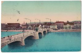 Basel, Mittlere Rheinbrücke, Kleinbasel, Kaserne, gel. 1911