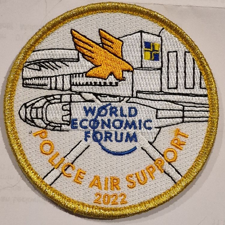 WEF Abzeichen Badge 2022 Stab Gold Klett Original Weiss (Neu (gemäss ...