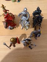6 figurines Schleich chevaliers — 3 cavaliers + 3 à pied