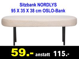 🔴  Sitzbank NORDLYS 95 X 35 X 38 cm OSLO-Bank /923x