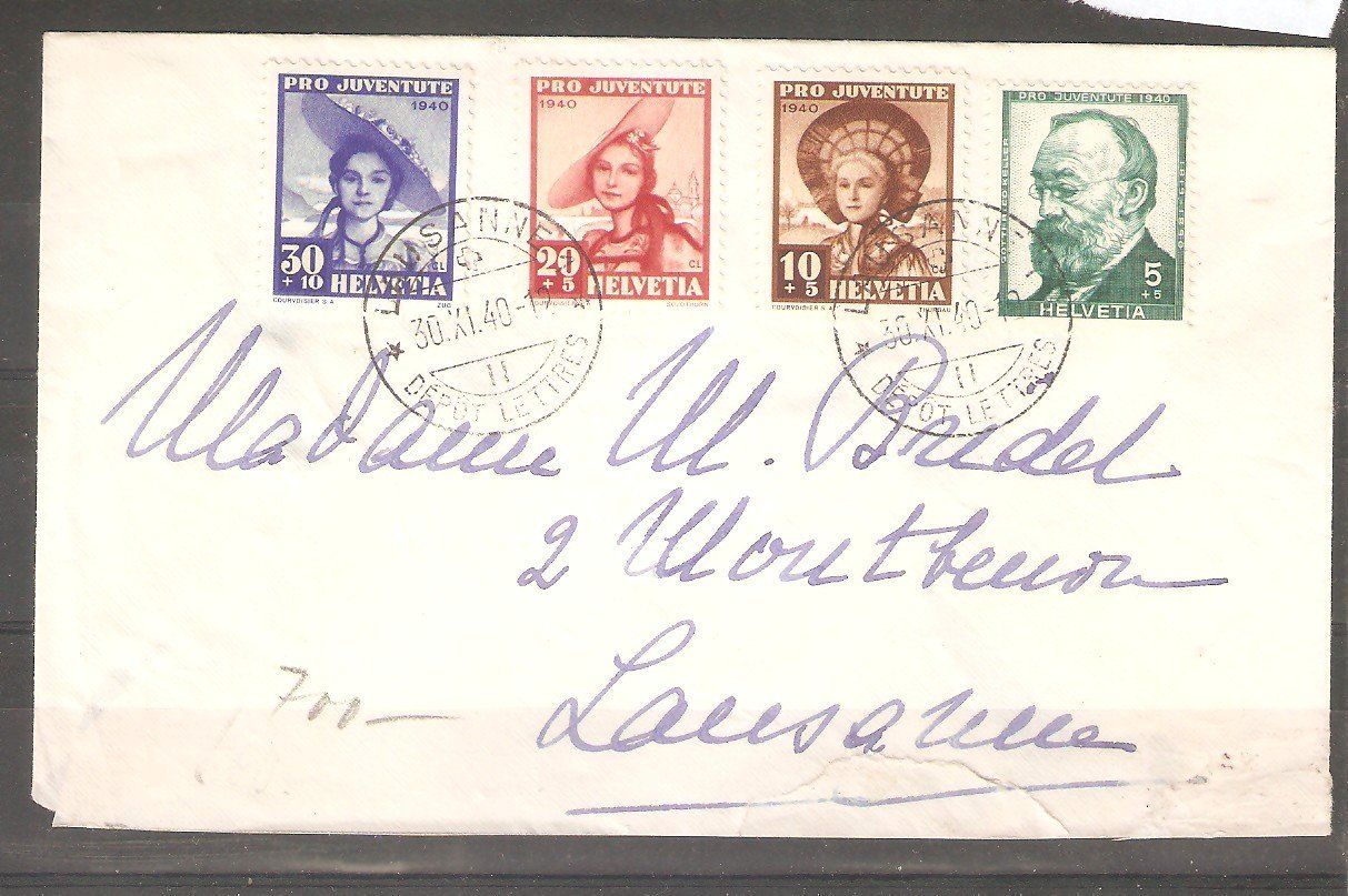 Tutti i francobolli: PJ 1940 FDC gest. Lausanne – Usato da Lausanne venduto da Whorvath