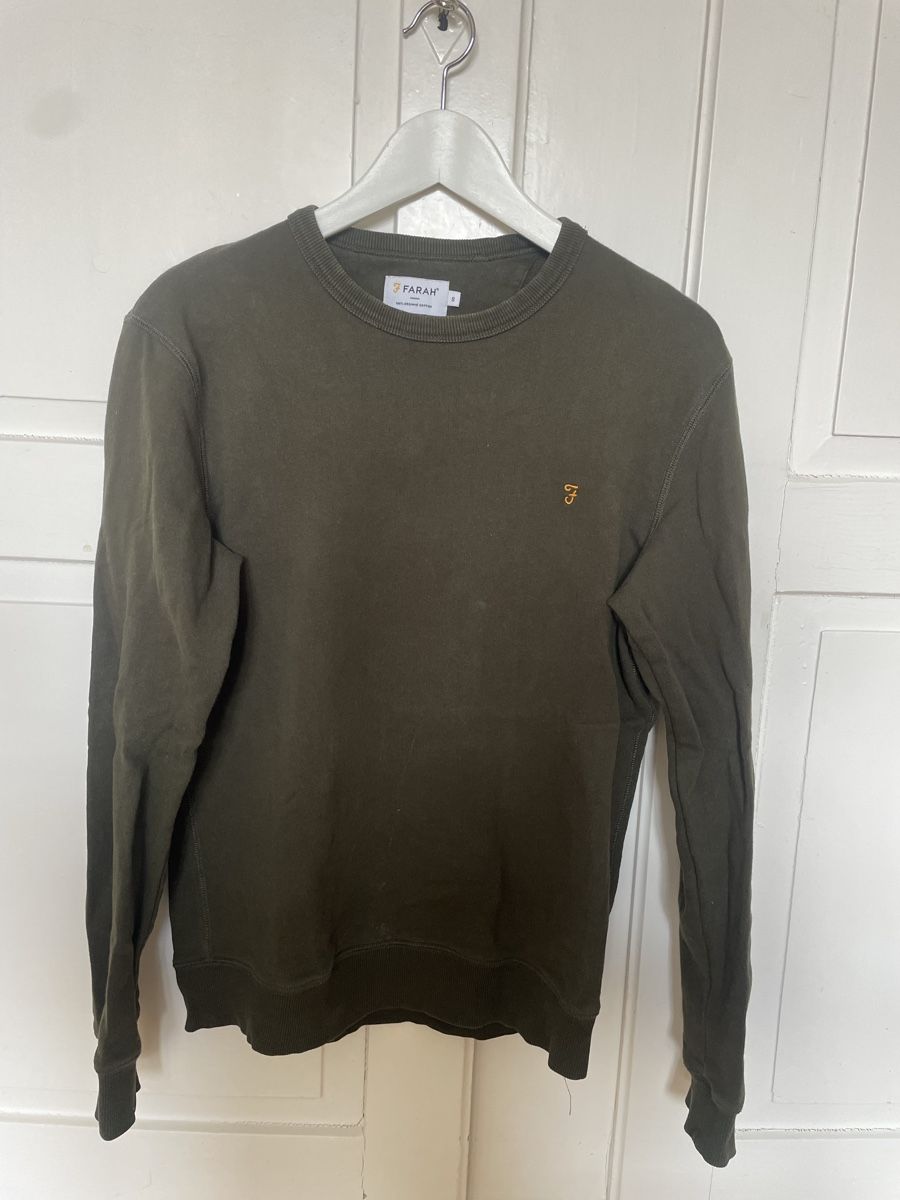 Maglioni & Felpe: Farah Sweatshirt Herren Gr. S olive – Usato da Zürich venduto da TheWickerman