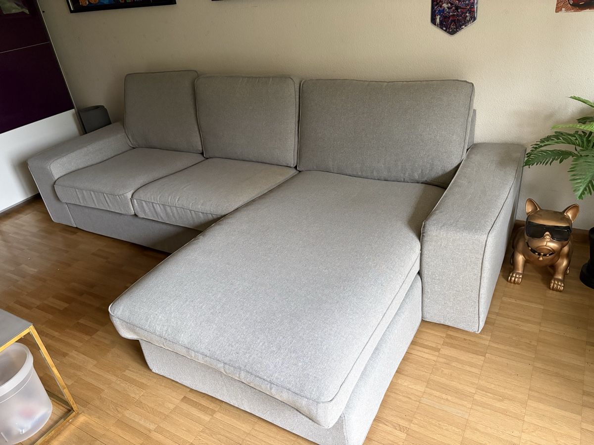 Divani: IKEA KIVIK Sofa mit Recamiere – hellgrau – Usato da Allschwil venduto da RamonaG93