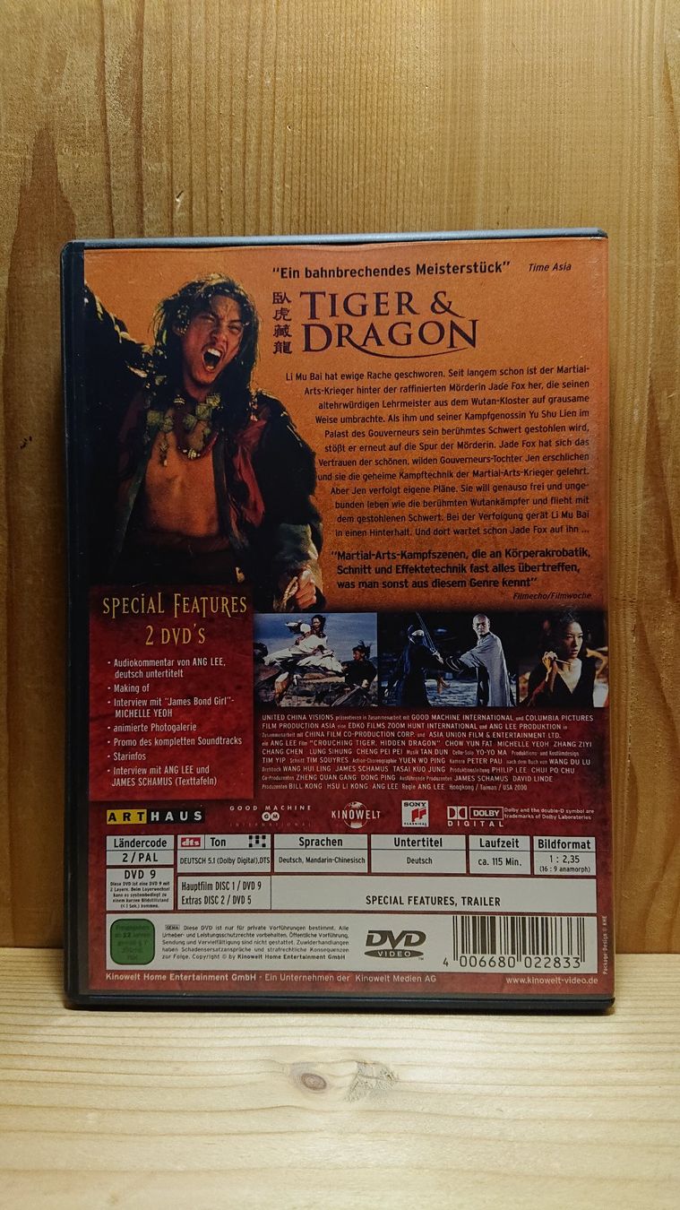Tutti i DVDs: TIGER & DRAGON DVD mit Chow Yun-Fat – Usato da Wilderswil venduto da Exebub 1