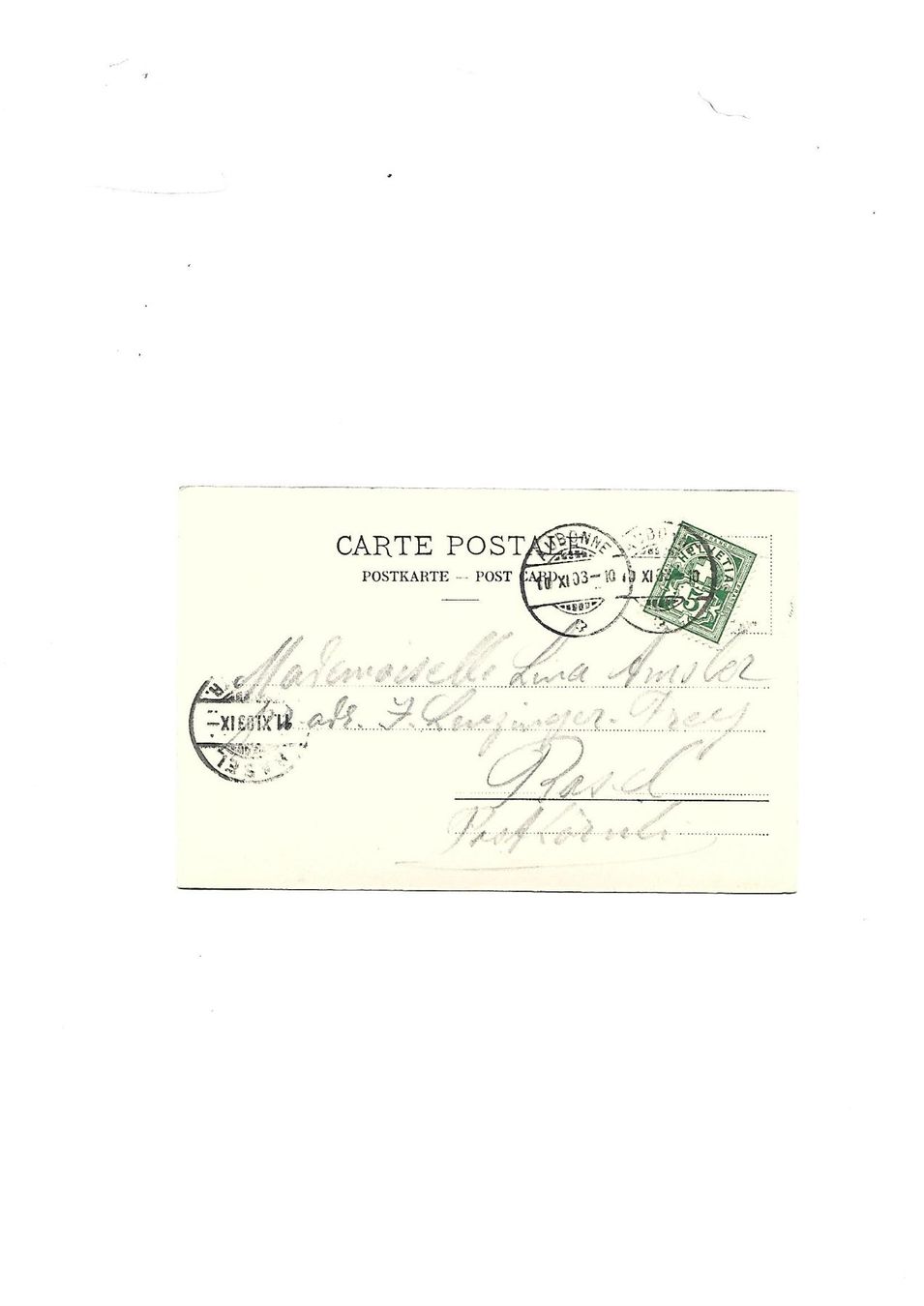 Cartoline postali: AUbonne 1903 – Usato da Allschwil venduto da Salus17 1