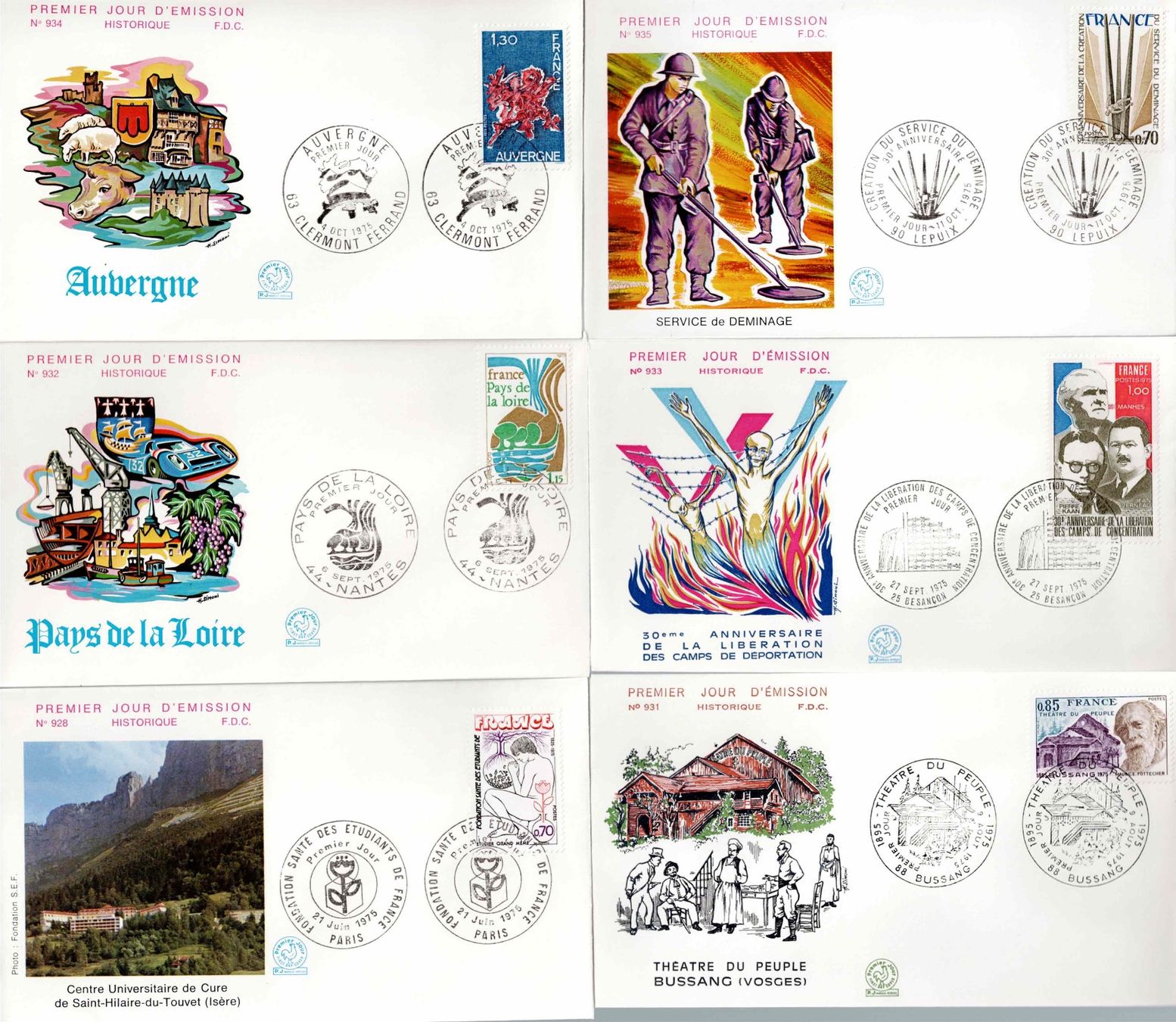 Tutti i francobolli: 6 Stück FDC Frankreich – Usato da Koblenz venduto da Markenhimmel