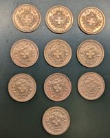 10 x 1 Rappen Münzen 30, 31, 32, 33, 34, 36, 37, 38, 40, 41