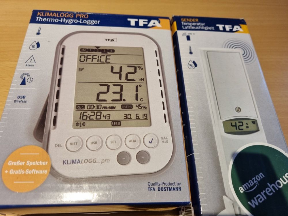 TFA Dostmann Trasmettitore Temperatura/Umidità Con Display E Custodia Per Klimalogg Pro - 3