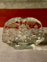 Vintage Christmas Candle Holder - Festive Winter Scene