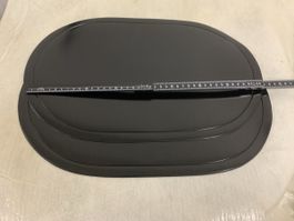 2x Tischsets oval schwarz  (45x30cm)
