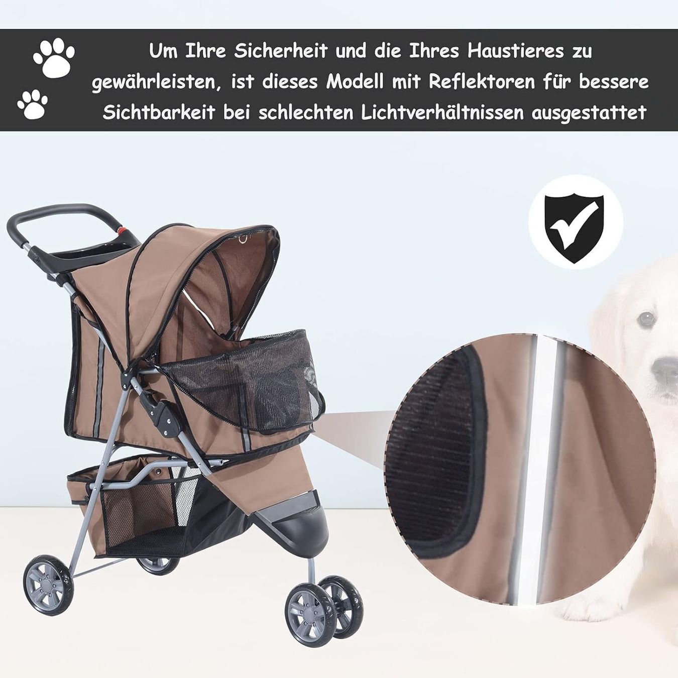 Käfige, Transport & Sicherheit: PawHut Hundewagen Kaffeebraun – Neu und originalverpackt aus Bottighofen von zaap 6