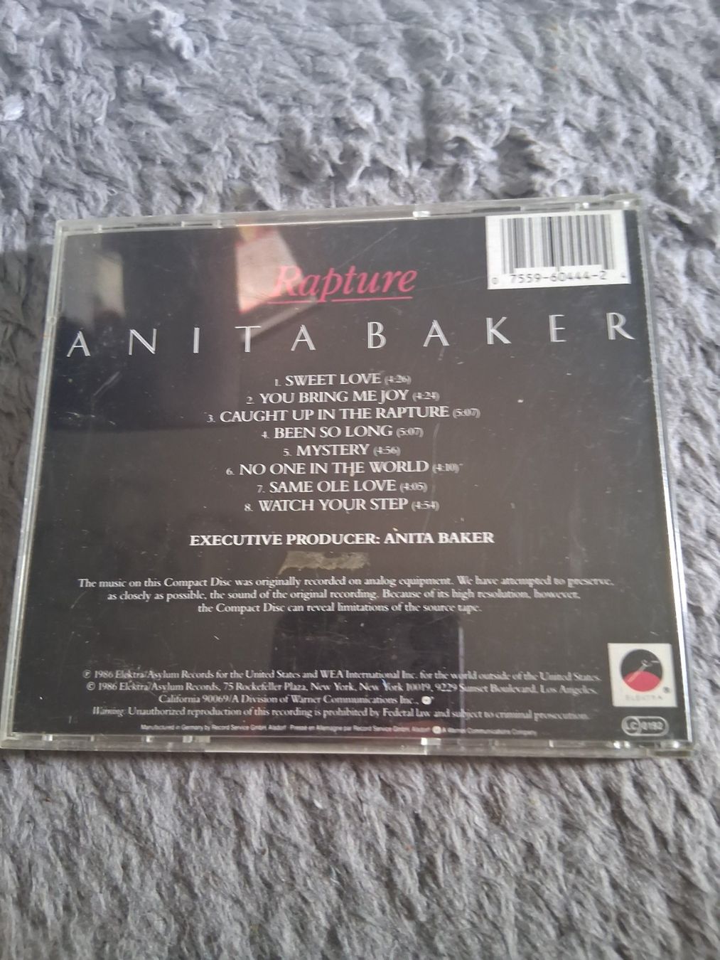 CD: ANITA BAKER     RAPTURE     CD – Usato da Wetzikon ZH venduto da Ramones01 1