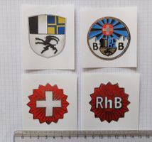 Aufkleber Kokarden und Wappen (RhB, Berninabahn, SBB)