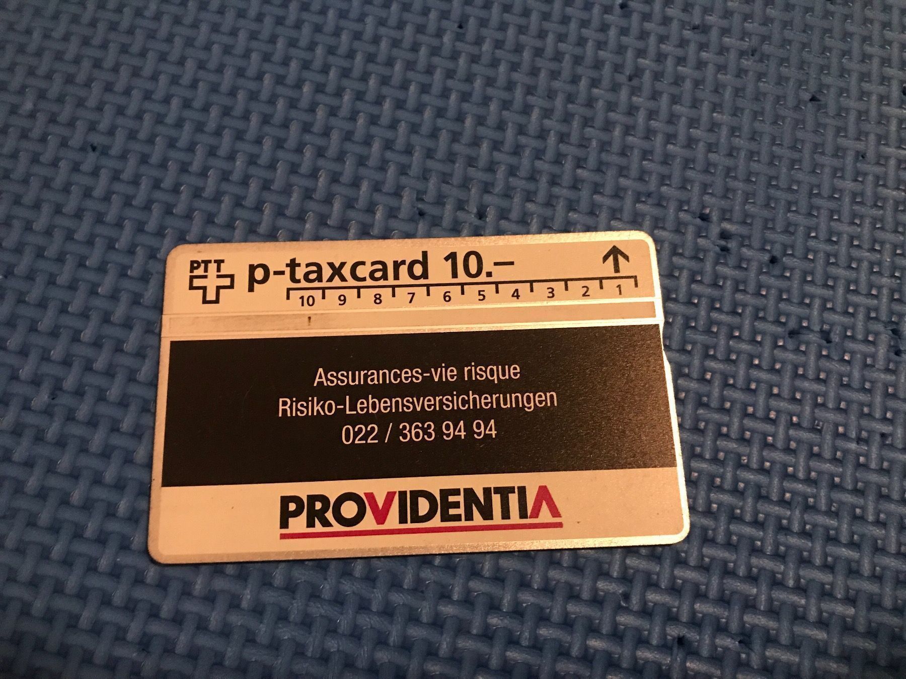 Telefon- & Taxkarten: Taxcard 10.- Providentia – Gebraucht aus Gossau SG von schlitzerdemon 2