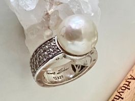Thomas Sabo Silberring 925 mit Perle & Pavé-Zirkonia Gr 52