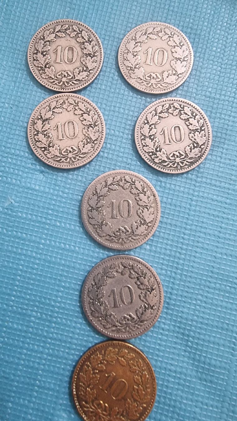 Tutti le monete: 10 centimes suisse X 10 – Usato da Cormondrèche venduto da yo1978