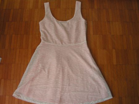 Damen Kleid weiss unter Stoff lachs Gr. 38