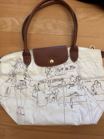 Longchamp Le Pliage Cafe weiss braun gebraucht