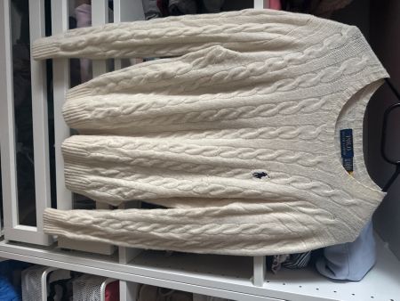 Polo Ralph Lauren Pullover Zopfmuster beige Grösse M gute...