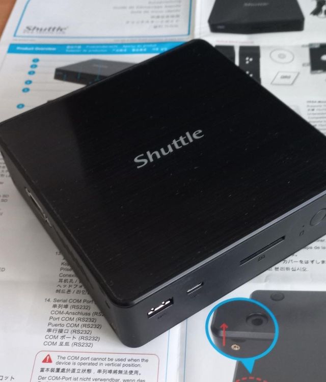 Mini PC Shuttle XPC NC03U - Celeron 3865U, 2Go RAM, 32Go SSD - Bon état