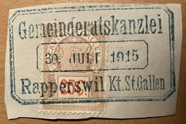Alte St. Gallener Stempelmarke - Fiskalmarken Rapperswil