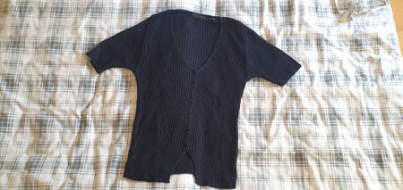 Strickjacke kurzarm schwarz Damen - Gr. M