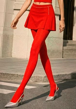 Wolford chic Collant-colore rosso tgM/L-nuovo