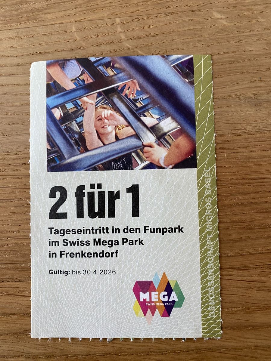 Gutscheine: 2:1 Gutschein Tageseintritt Funpark Swiss Mega Park – Neu (gemäss Beschreibung) aus Liestal von Knight87