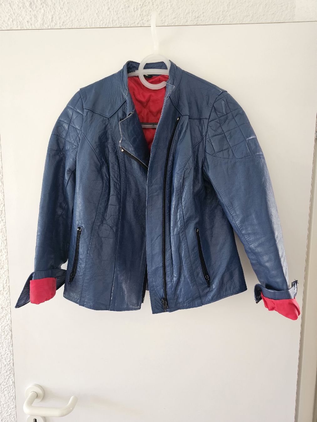 Jacken: Vintage Leder Jacke Blau Gr. S/M – Gebraucht aus Bassersdorf von CorinneK36