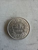 Schweizer Münze 2 Franken Jahrgang 1960