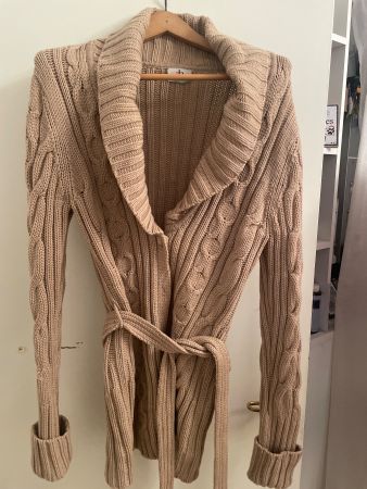 Cardigan Alberto Bini, taille 2, beige, parfait pour l'hi...
