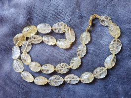 Antike Art Déco facettierte Citrin Halskette, Collier