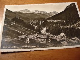 Chur-Arosa-Bahn, Viadukt bei Langwies, 1939, gelaufen