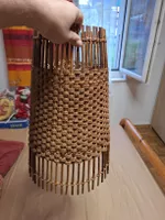 Abat-jour vintage en rotin tressé – suspension