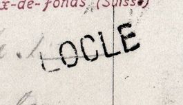 LOCLE 1909 - Stabstempel über AK - Oblitération linéaire