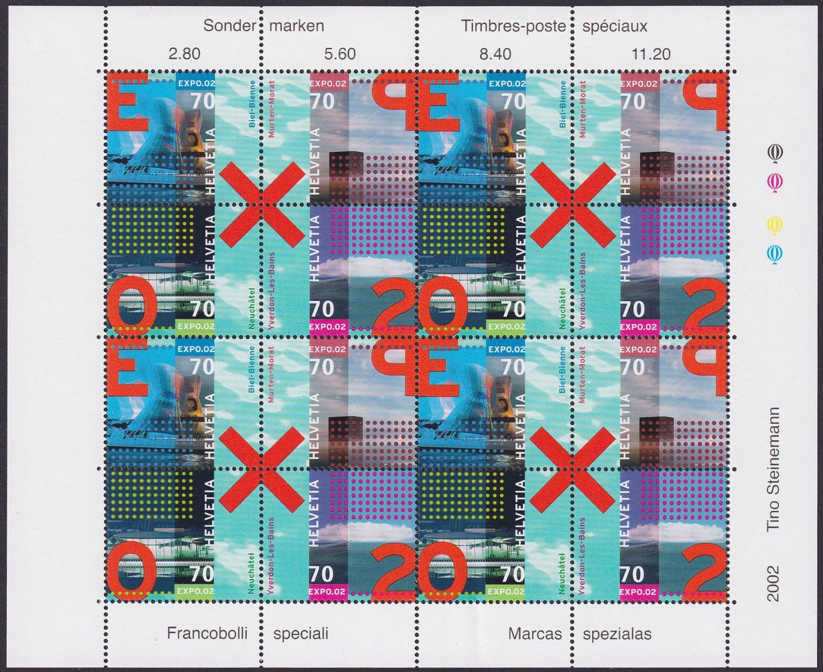 Tutti i francobolli: 2002, Expo.02 Kleinbogen 1041-1044 postfrisch ** CHF 11.20 – Nuovo (secondo la descrizione) da Ebikon venduto da SilvioFreund