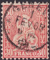 Sitzende: Nr.33 von GENEVE: 1.FEV.1865, Kat: 60.-+