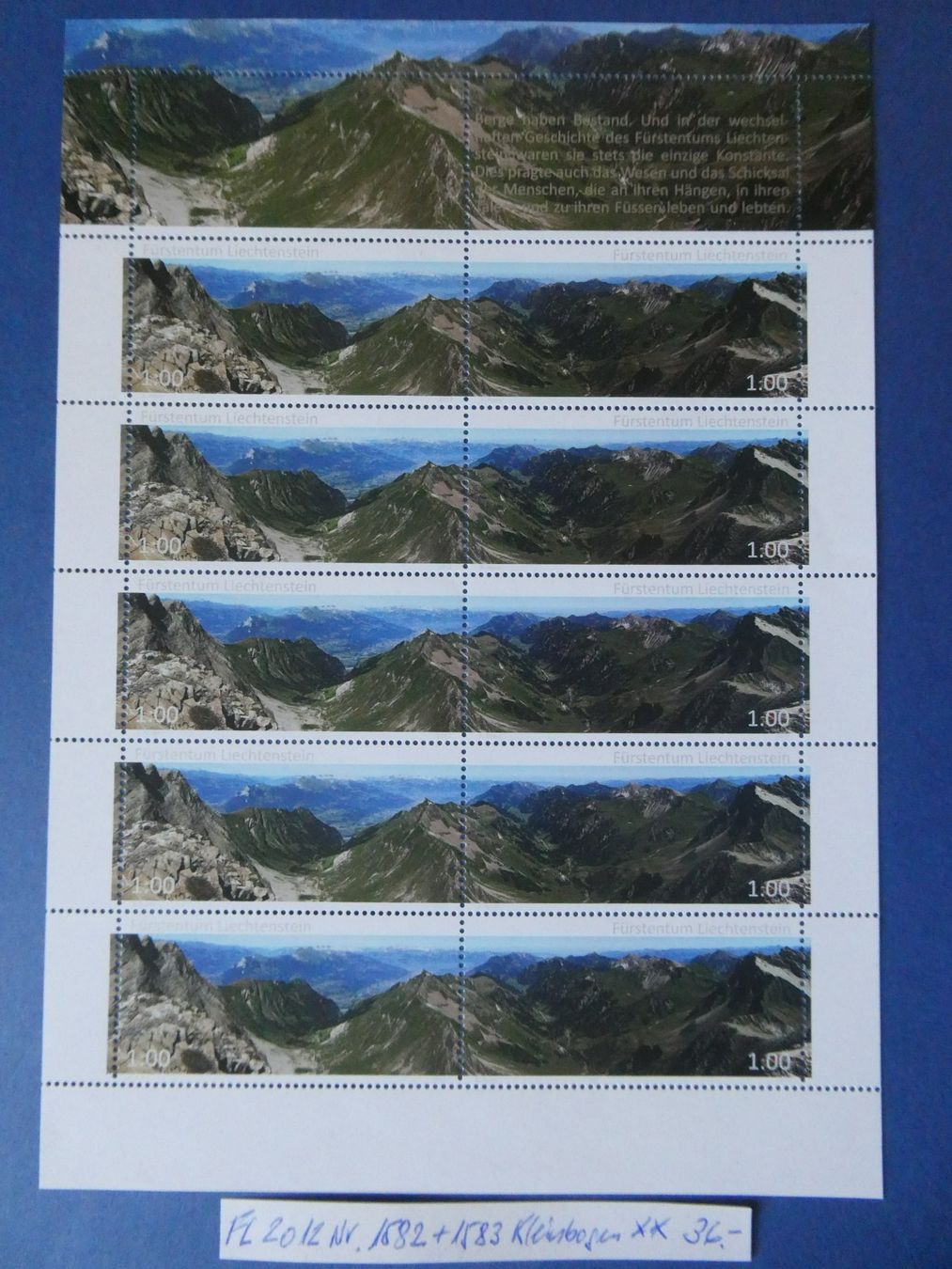 Alle Briefmarken: FL 2012 Nr. 1582+1583 Kleinbogen postfrisch ** – Gebraucht aus Lausen von Herbamare01