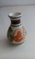 BLUMENVASE KERAMIK HANDBEMALT FARBENFROHES BLUMENMOTIV RUND