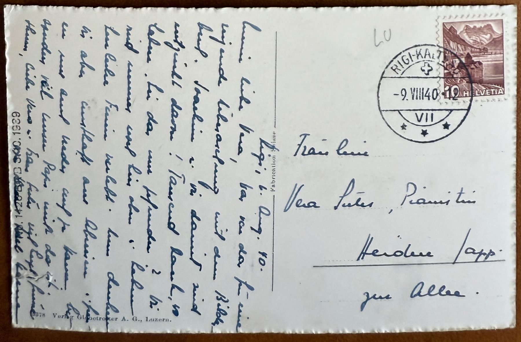 Cartoline postali: Rigi - Kaltbad 1940 – Usato da Lutry venduto da Ediego 1